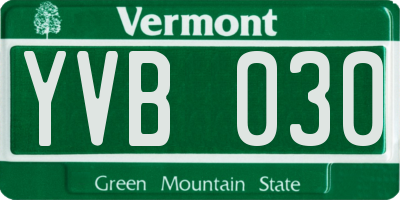 VT license plate YVB030