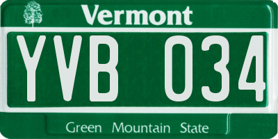 VT license plate YVB034