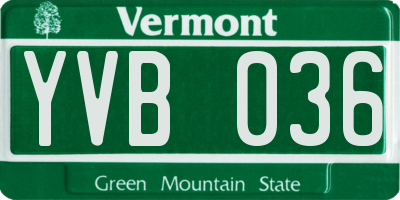 VT license plate YVB036
