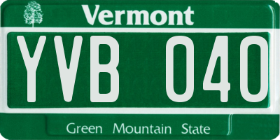 VT license plate YVB040