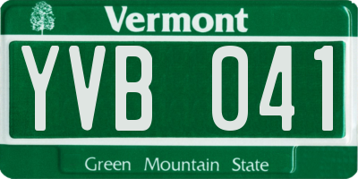 VT license plate YVB041