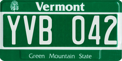 VT license plate YVB042