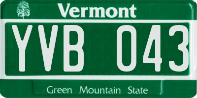 VT license plate YVB043