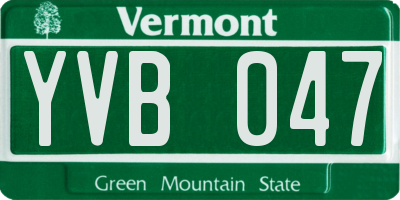 VT license plate YVB047