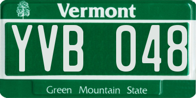VT license plate YVB048
