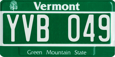 VT license plate YVB049