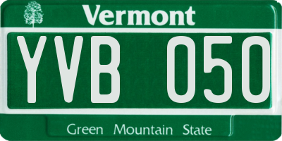 VT license plate YVB050