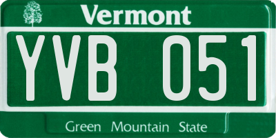 VT license plate YVB051