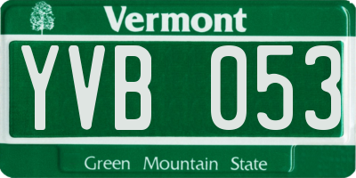 VT license plate YVB053