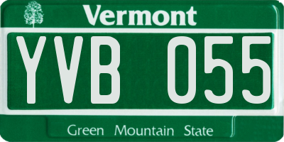 VT license plate YVB055