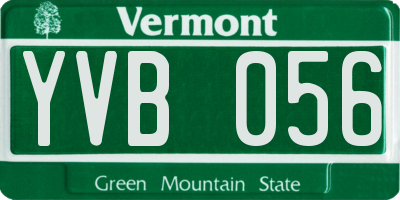 VT license plate YVB056