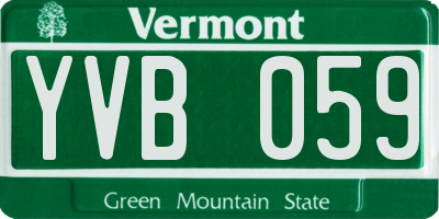 VT license plate YVB059