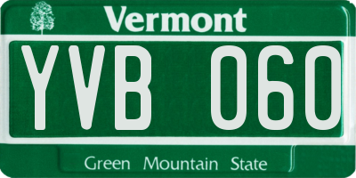 VT license plate YVB060
