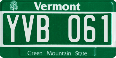 VT license plate YVB061