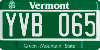VT license plate YVB065
