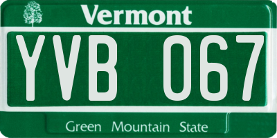 VT license plate YVB067