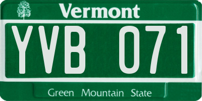 VT license plate YVB071