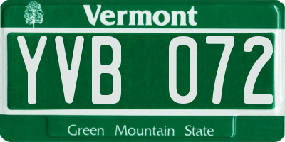 VT license plate YVB072