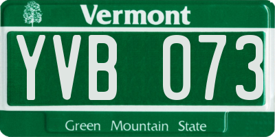 VT license plate YVB073