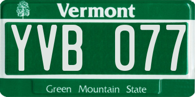 VT license plate YVB077