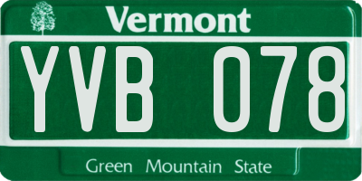 VT license plate YVB078