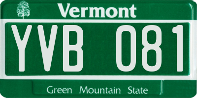 VT license plate YVB081
