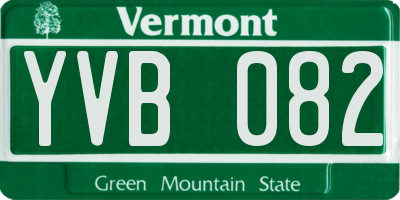 VT license plate YVB082