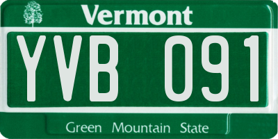 VT license plate YVB091