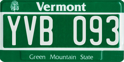 VT license plate YVB093
