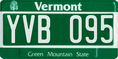 VT license plate YVB095