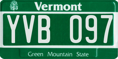 VT license plate YVB097