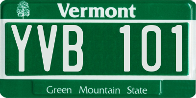 VT license plate YVB101