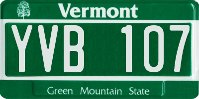 VT license plate YVB107