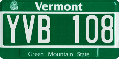 VT license plate YVB108