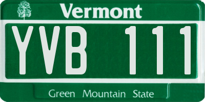 VT license plate YVB111
