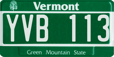 VT license plate YVB113