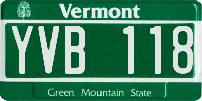 VT license plate YVB118