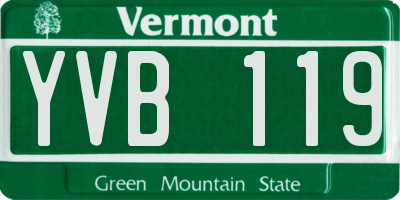 VT license plate YVB119