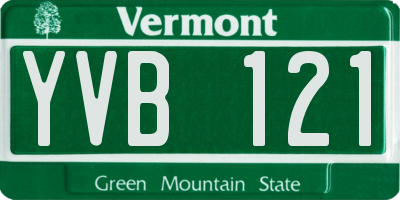 VT license plate YVB121