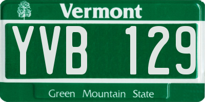 VT license plate YVB129