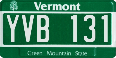 VT license plate YVB131