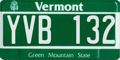 VT license plate YVB132