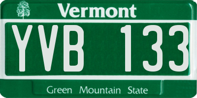 VT license plate YVB133