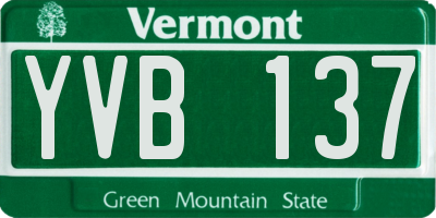 VT license plate YVB137