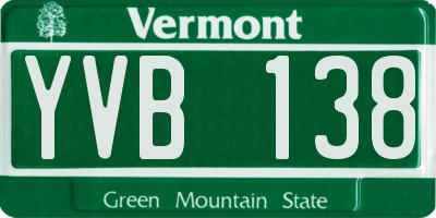 VT license plate YVB138