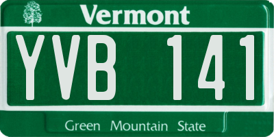 VT license plate YVB141