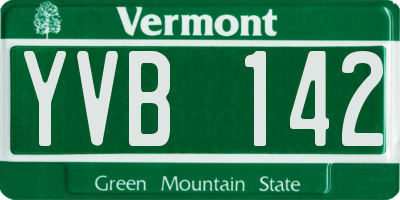 VT license plate YVB142