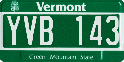VT license plate YVB143