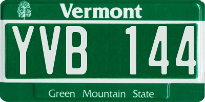 VT license plate YVB144