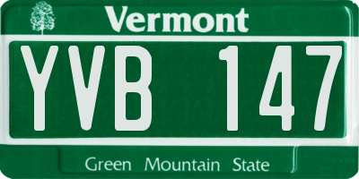 VT license plate YVB147